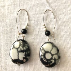 Vintage glass beaded fish hook earrings